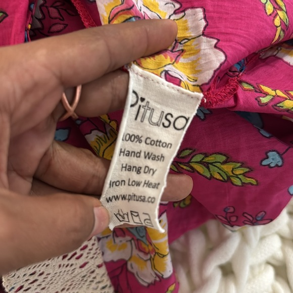 NWT PITUSA boho Floral Tiered Maxi skirt and shirt. Cotton size 4 - Picture 7 of 9